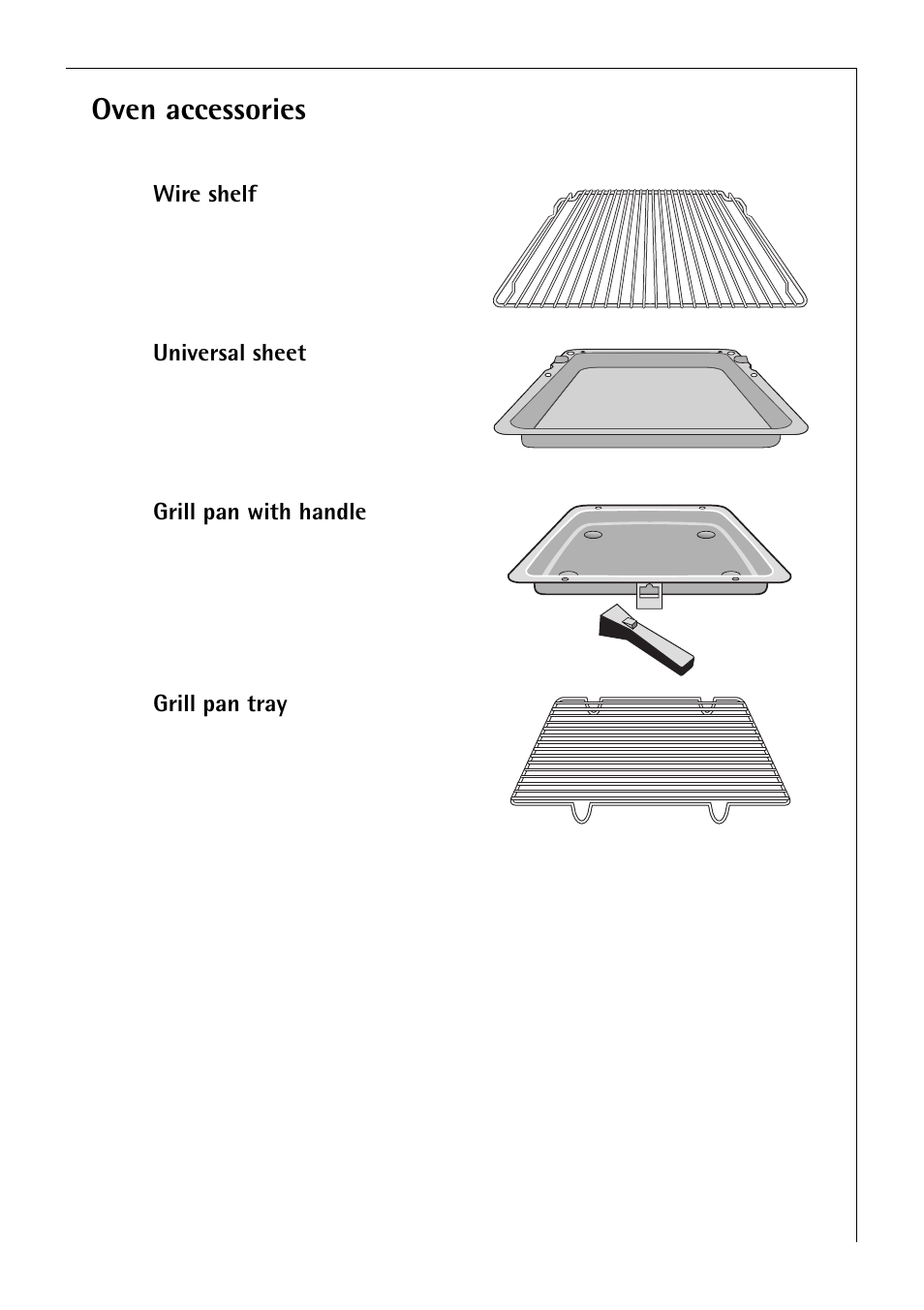 Oven accessories | Electrolux B 81005 User Manual | Page 13 / 76