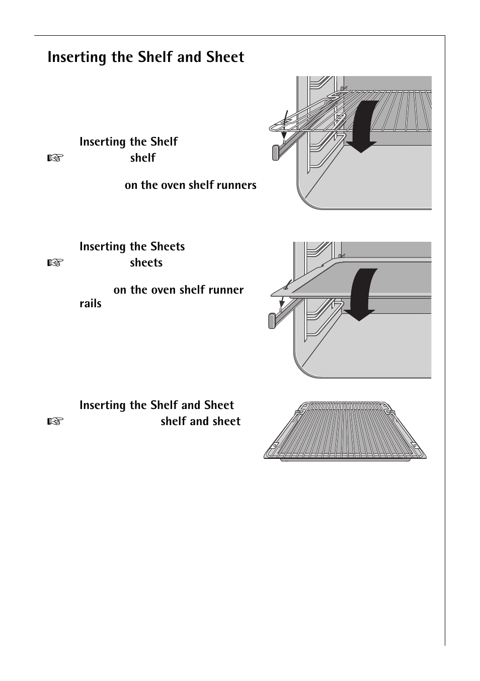 Inserting the shelf and sheet | Electrolux B 81005 User Manual | Page 19 / 76