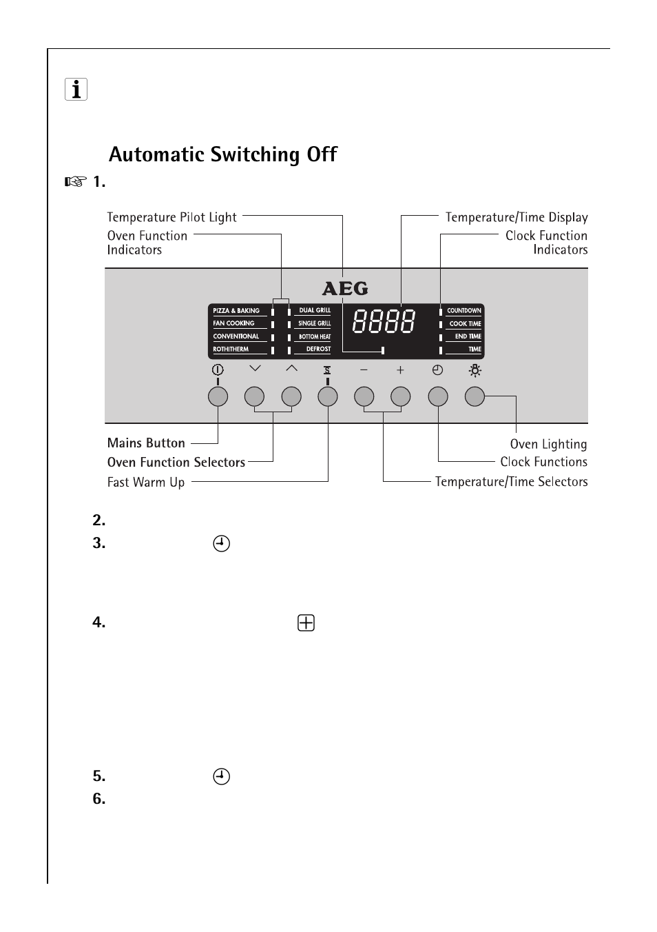 Automatic switching off | Electrolux B 81005 User Manual | Page 24 / 76