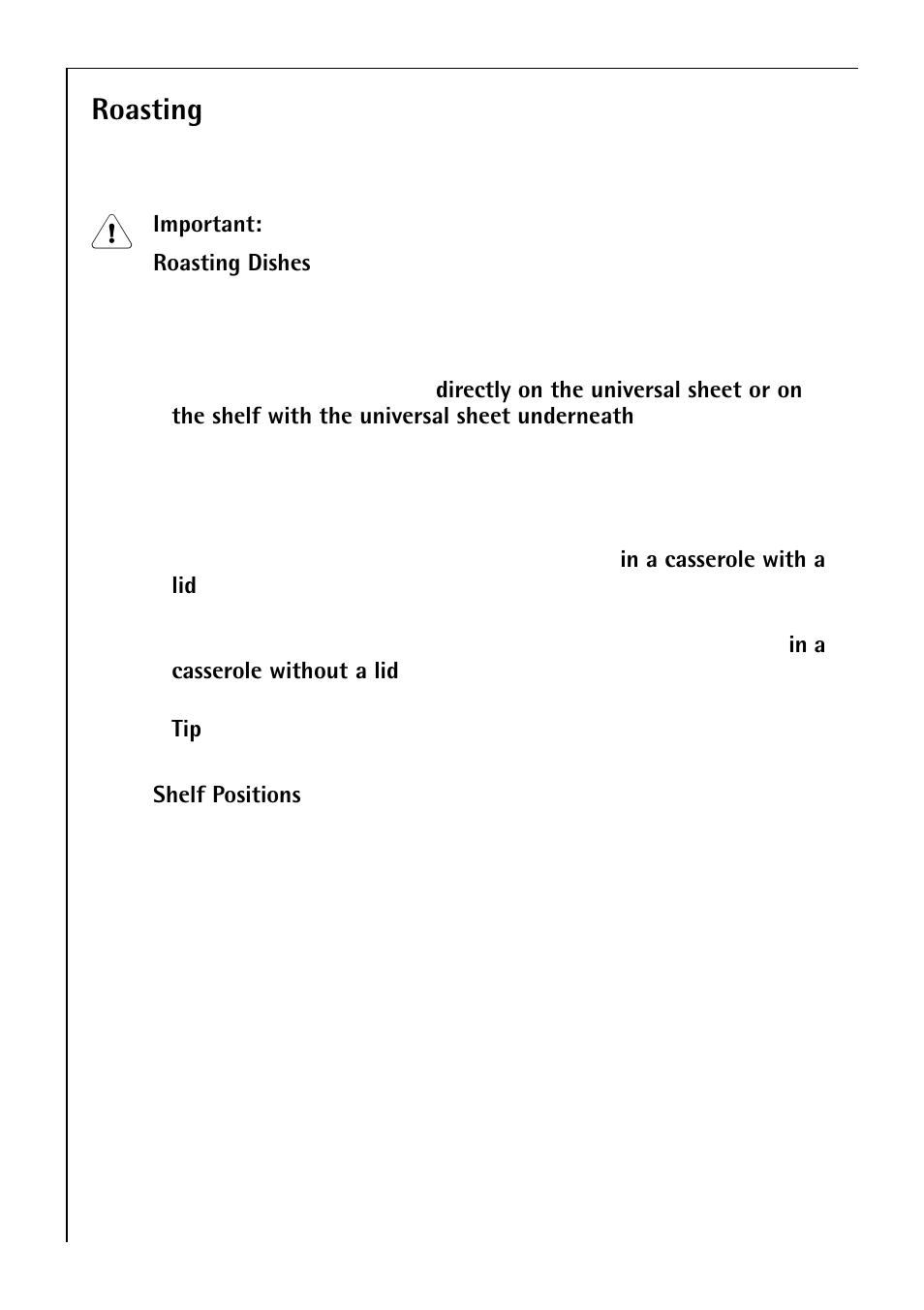 Roasting | Electrolux B 81005 User Manual | Page 36 / 76