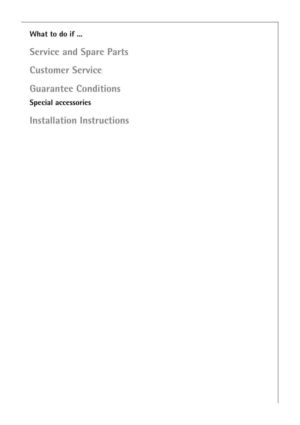Service and spare parts, Customer service, Guarantee conditions | Installation instructions | Electrolux B 81005 User Manual | Page 5 / 76