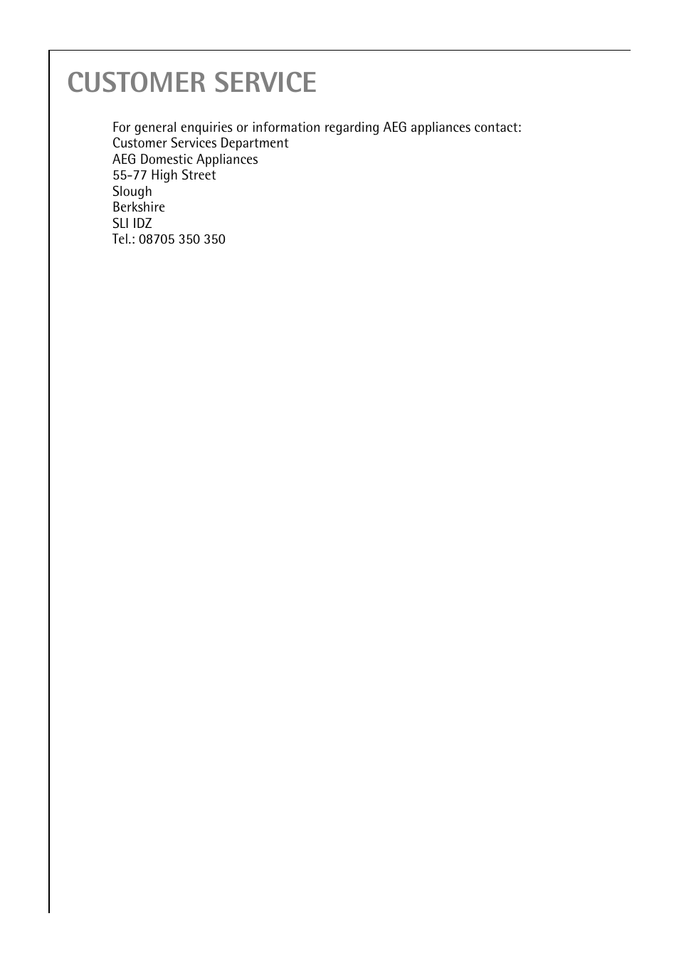 Customer service | Electrolux B 81005 User Manual | Page 62 / 76