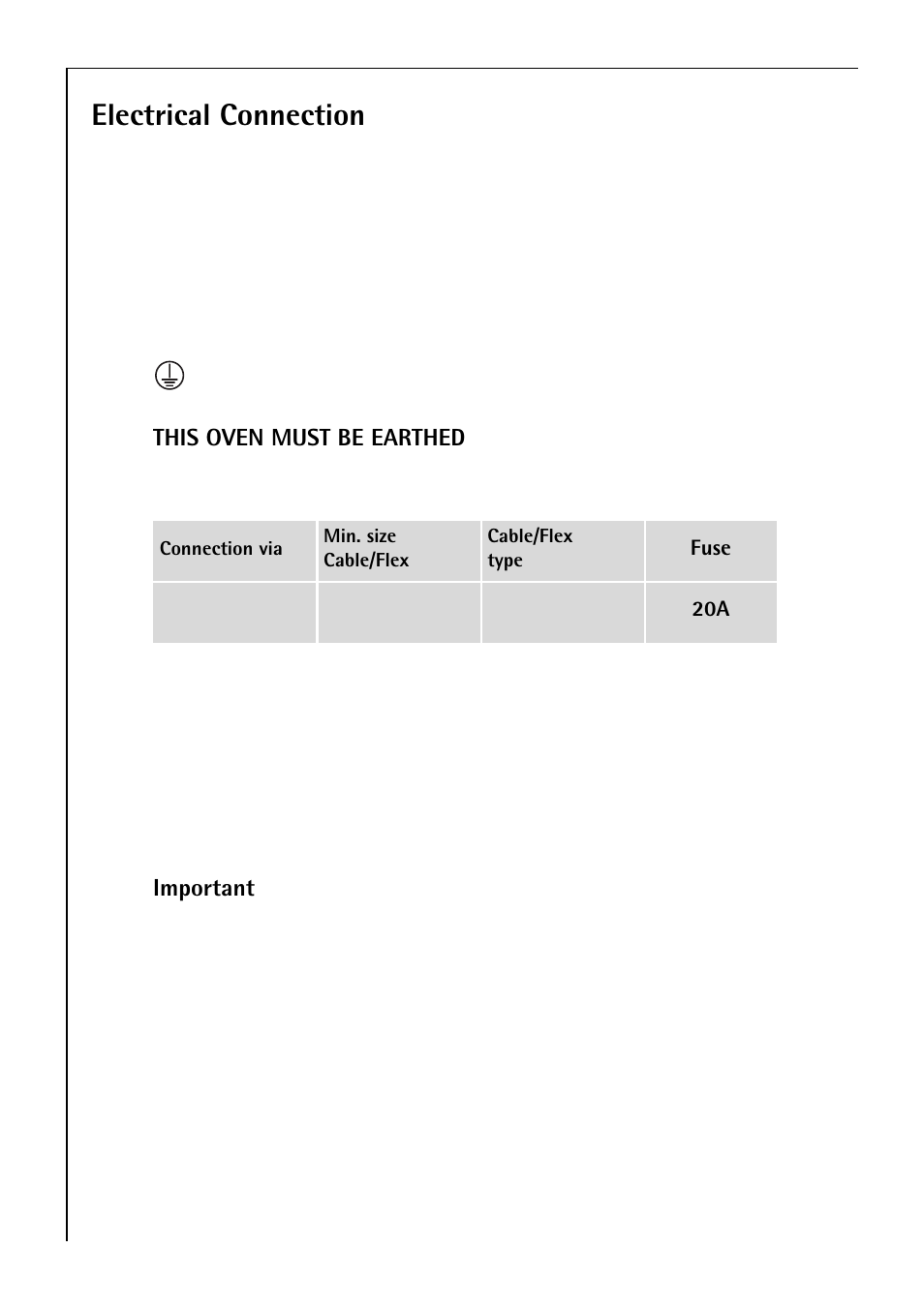 Electrical connection | Electrolux B 81005 User Manual | Page 74 / 76
