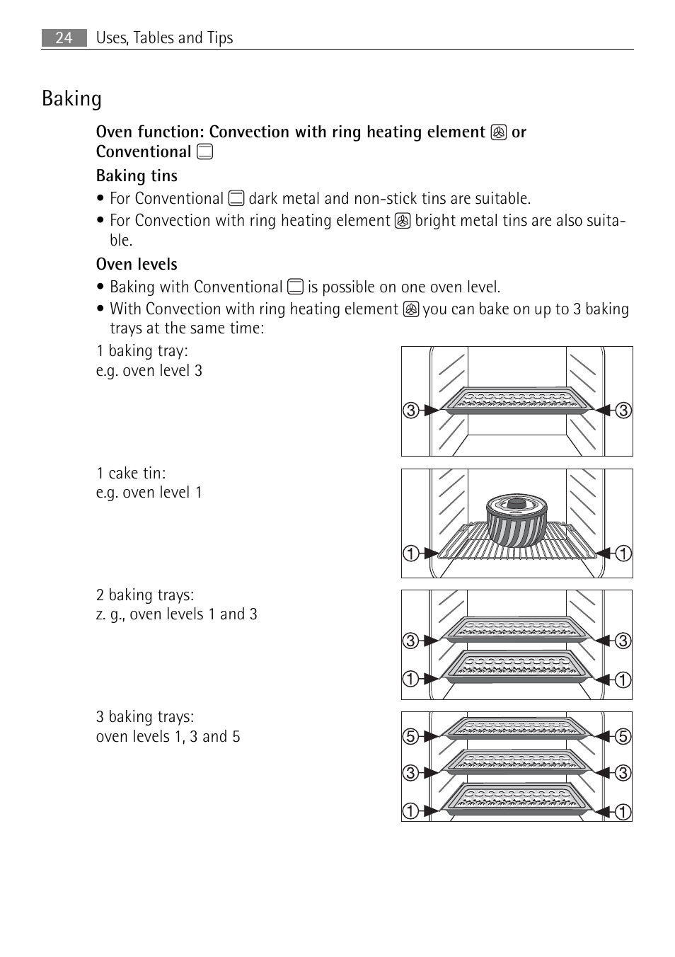 Baking | Electrolux E4401-5 User Manual | Page 24 / 64