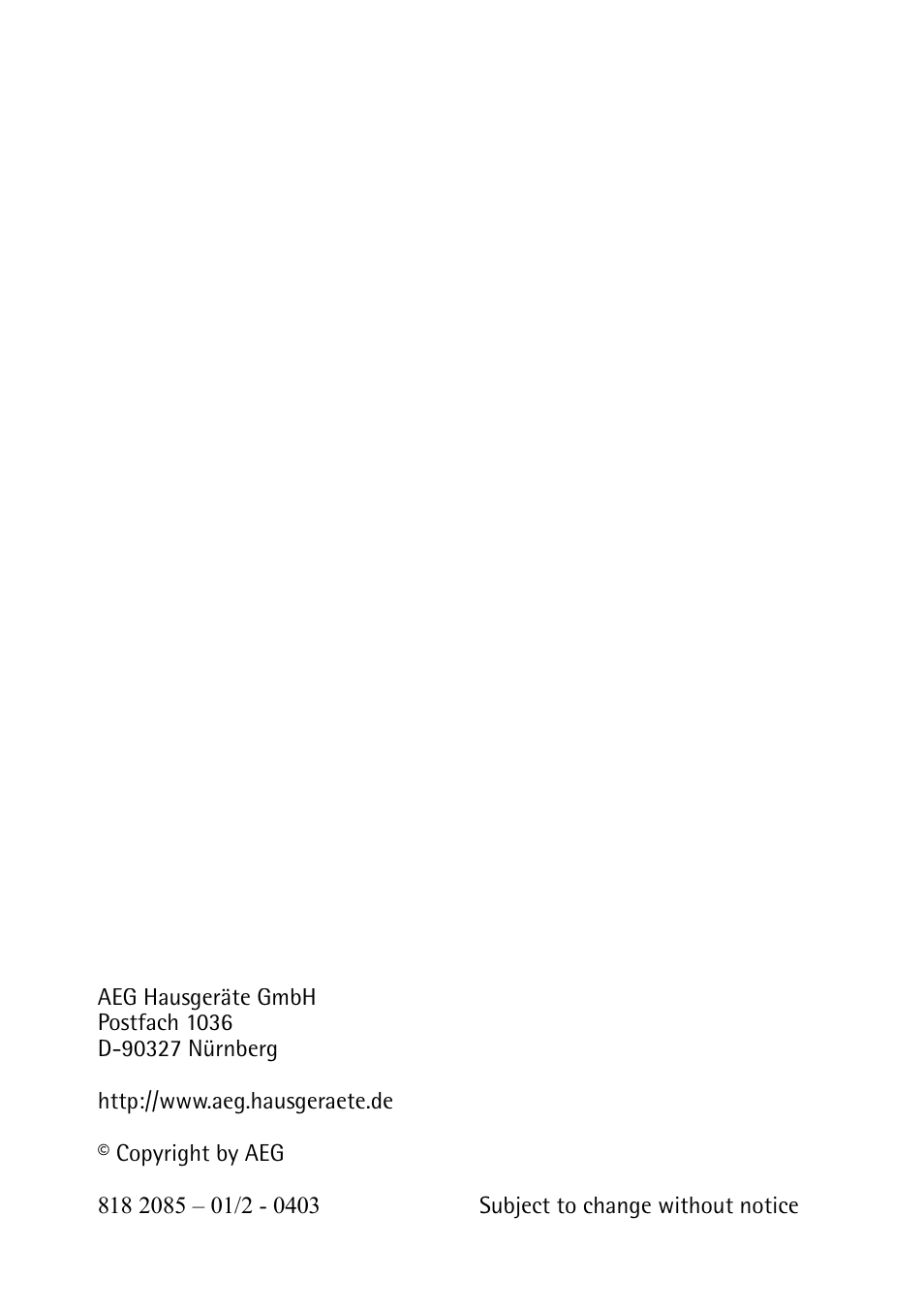 Electrolux 818 20 85 User Manual | Page 44 / 44