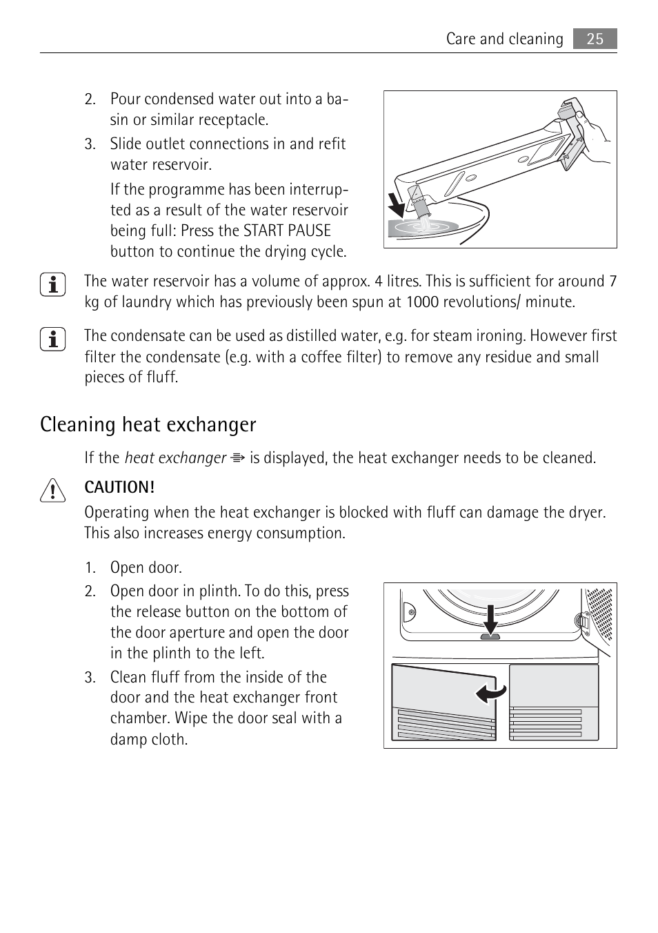 Cleaning heat exchanger | Electrolux LAVATHERM 58840 User Manual | Page 25 / 44