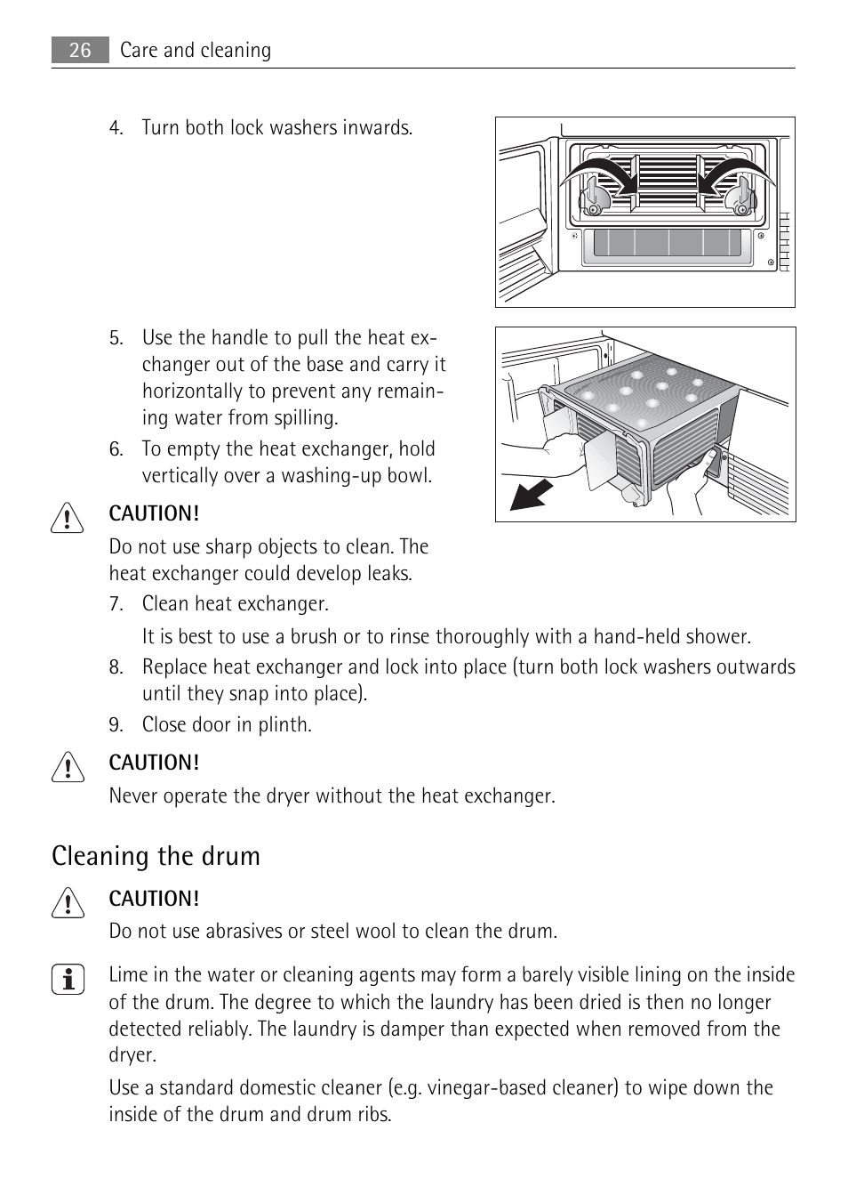Cleaning the drum | Electrolux LAVATHERM 58840 User Manual | Page 26 / 44
