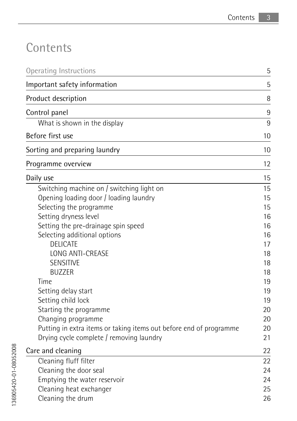 Electrolux LAVATHERM 58840 User Manual | Page 3 / 44