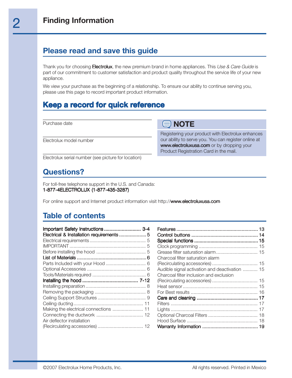 Electrolux 36 User Manual | Page 2 / 19