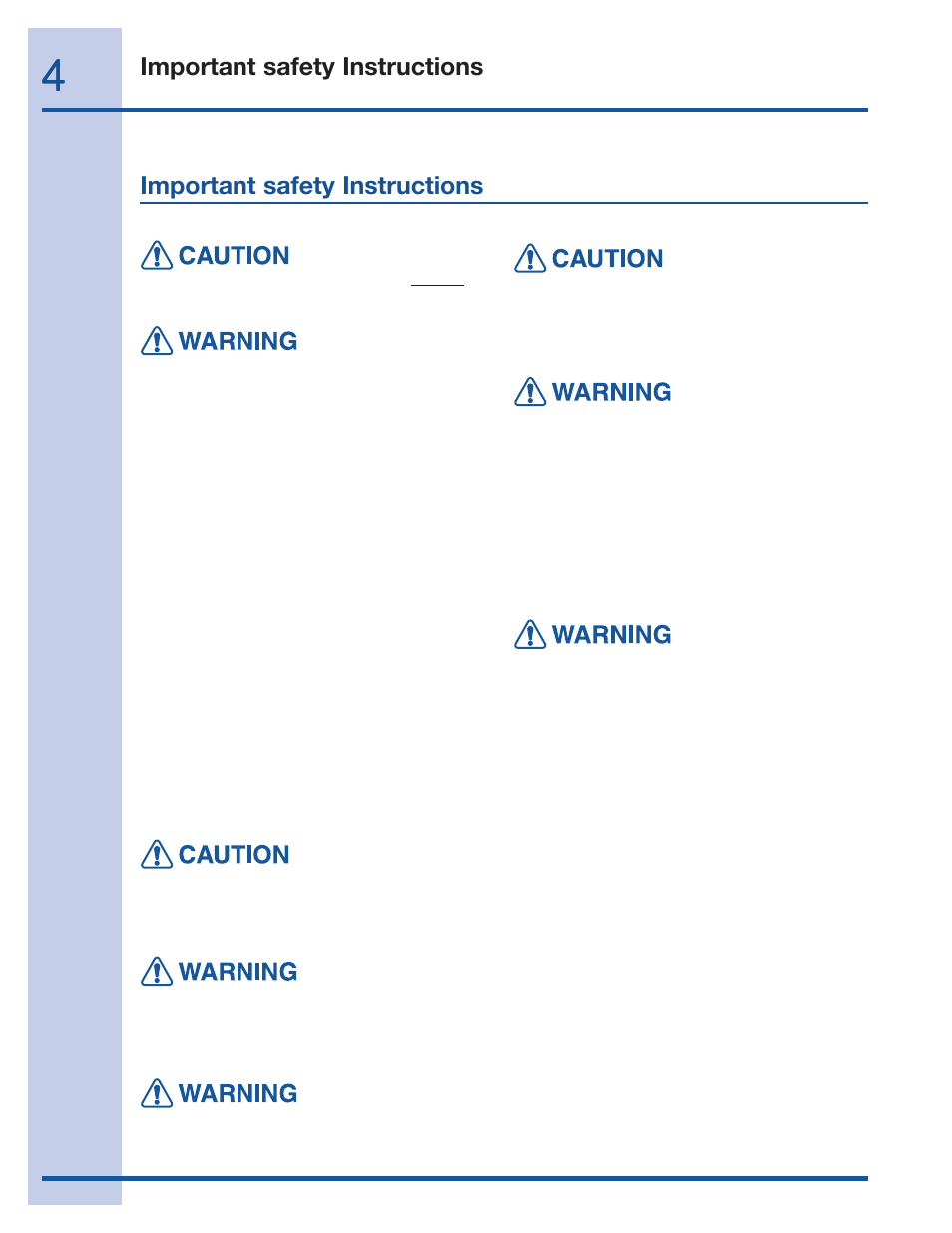 Read and save these instructions, Important safety instructions | Electrolux 36 User Manual | Page 4 / 19