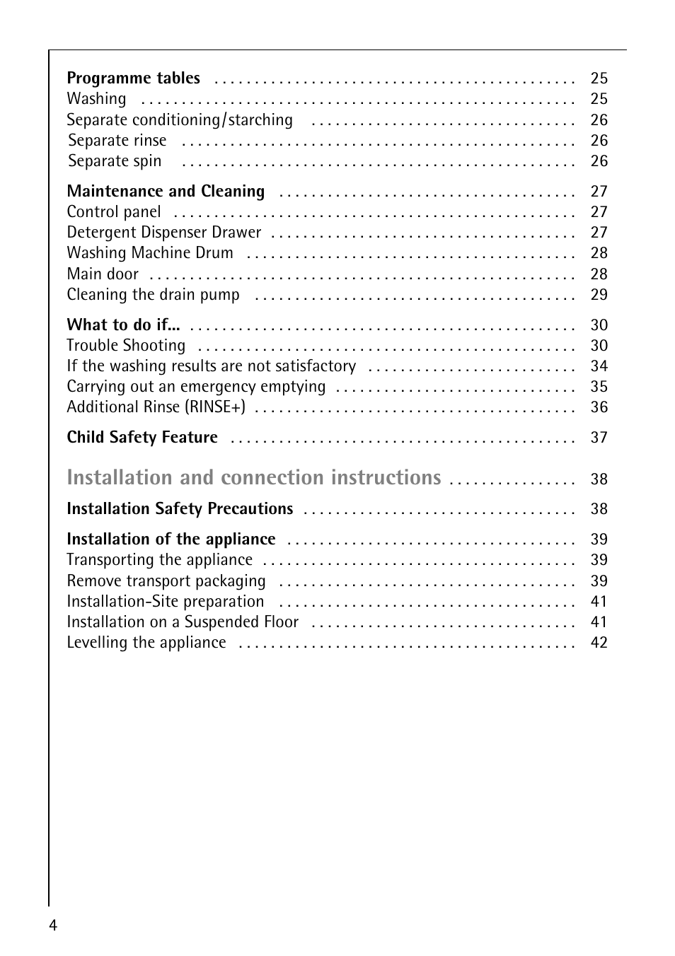 Installation and connection instructions | Electrolux 74630 User Manual | Page 4 / 56