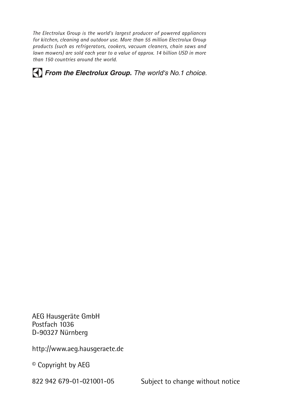 Electrolux 74630 User Manual | Page 56 / 56