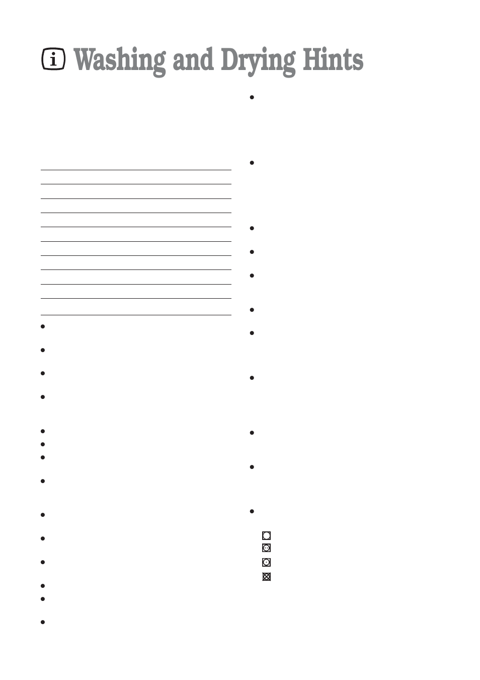 Washing and drying hints | Electrolux EWD 1409 I User Manual | Page 14 / 32