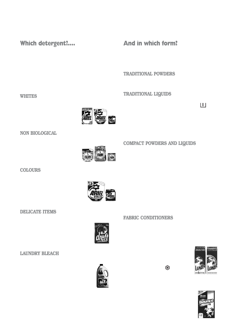 And in which form, Which detergent | Electrolux EWD 1409 I User Manual | Page 15 / 32