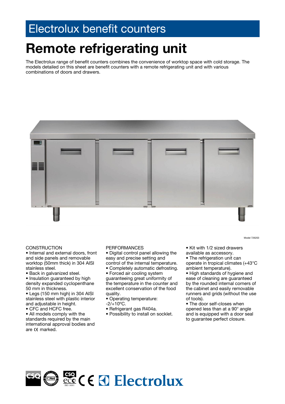 Electrolux 726213 User Manual | 5 pages