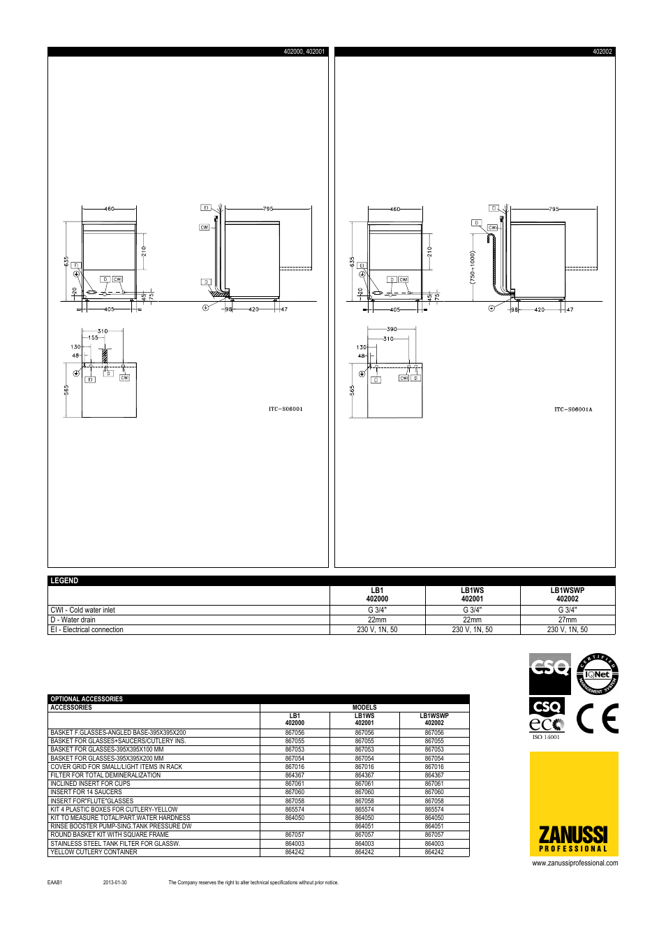 Zanussi | Electrolux 402018 User Manual | Page 2 / 2