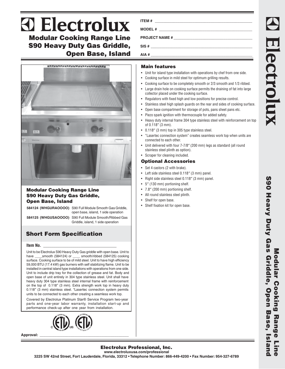 Electrolux WHGUSAOOOO User Manual | 2 pages
