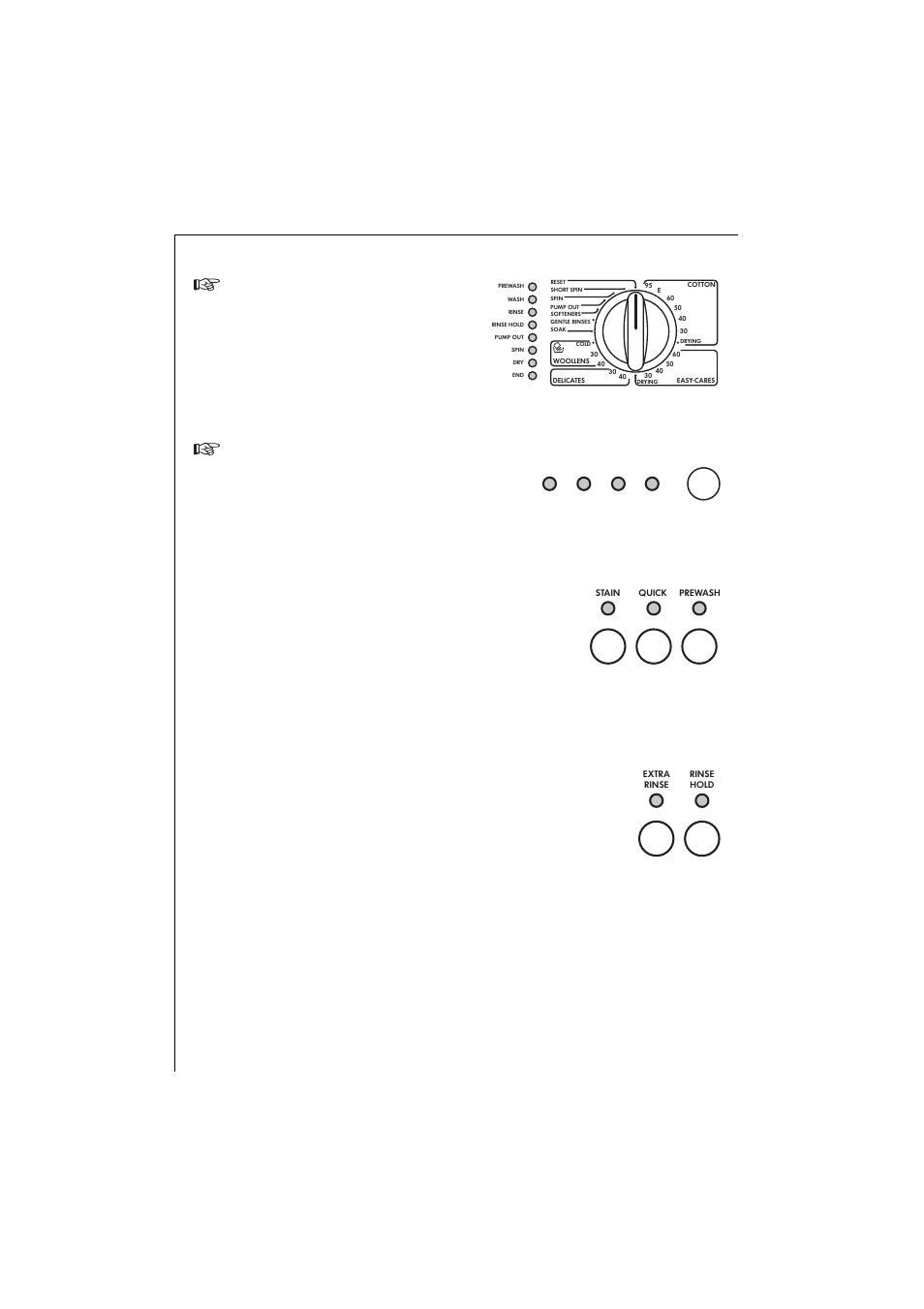 Selection of the desired wash programme, Selection of the spin speed, The corresponding light(s) come on | How to wash | Electrolux 1271 VI User Manual | Page 28 / 59