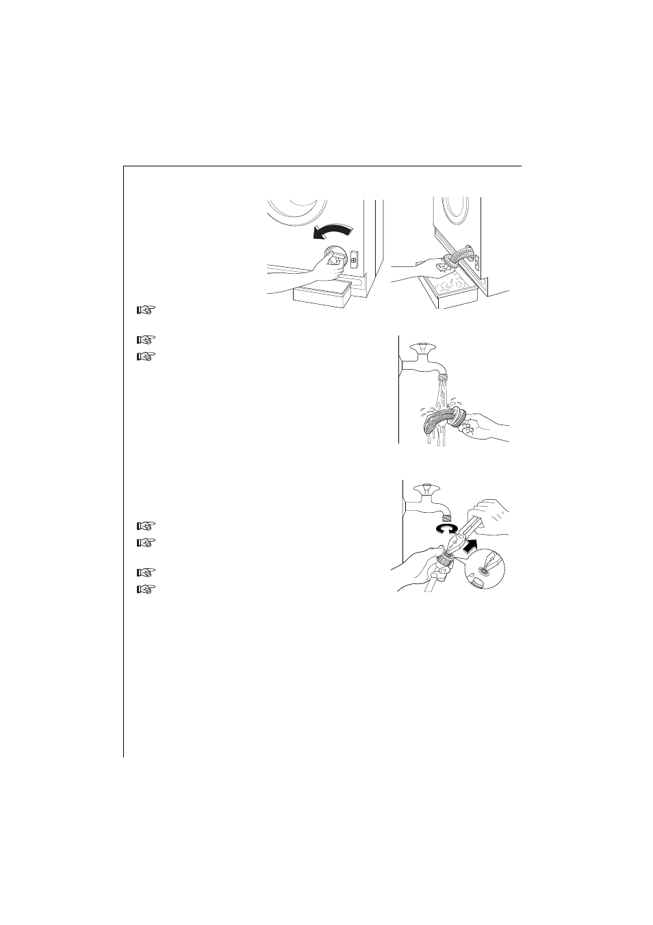 Drain filter, Water inlet filter | Electrolux 1271 VI User Manual | Page 36 / 59