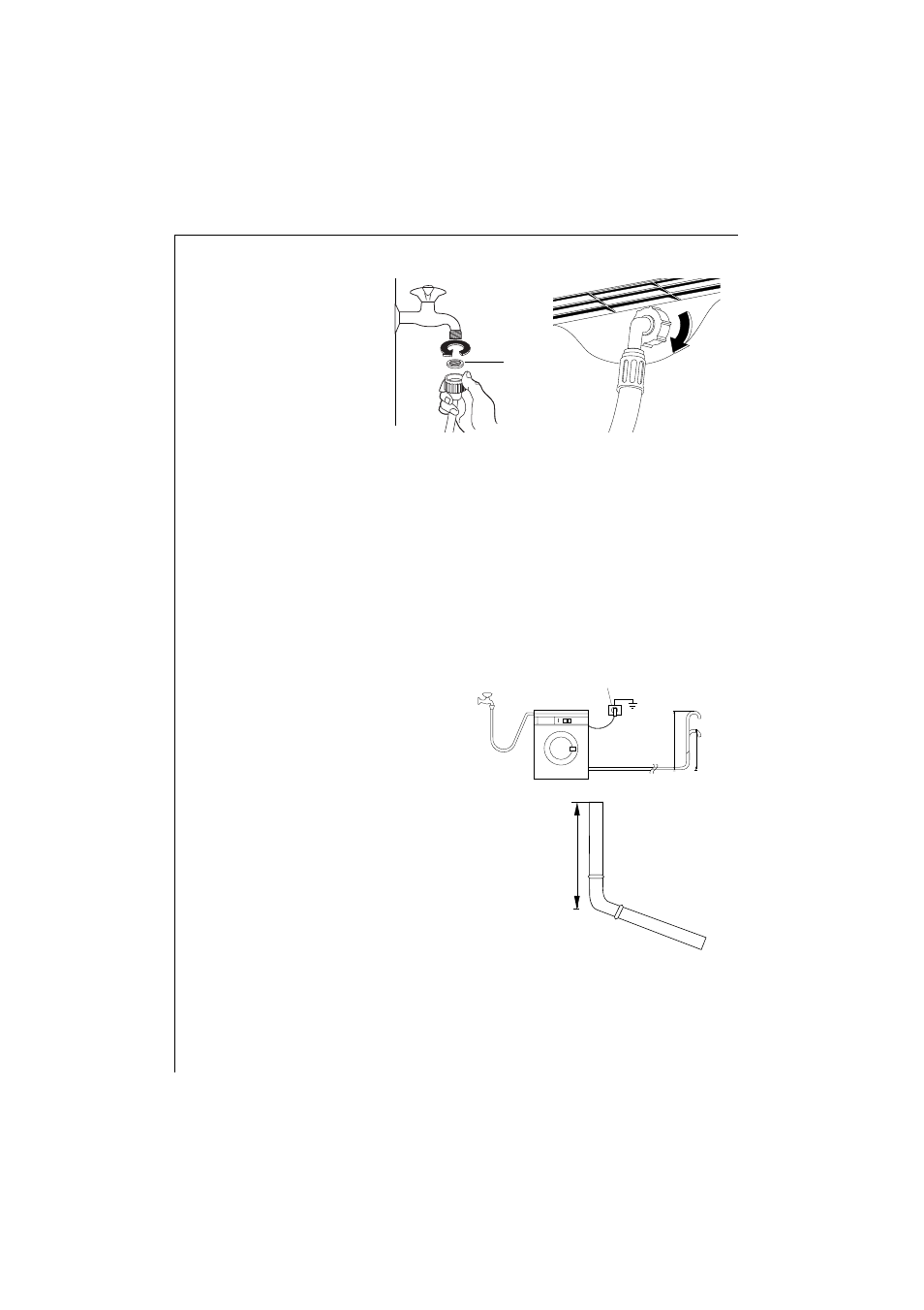 Water inlet (cold water connection only), Water drainage | Electrolux 1271 VI User Manual | Page 52 / 59