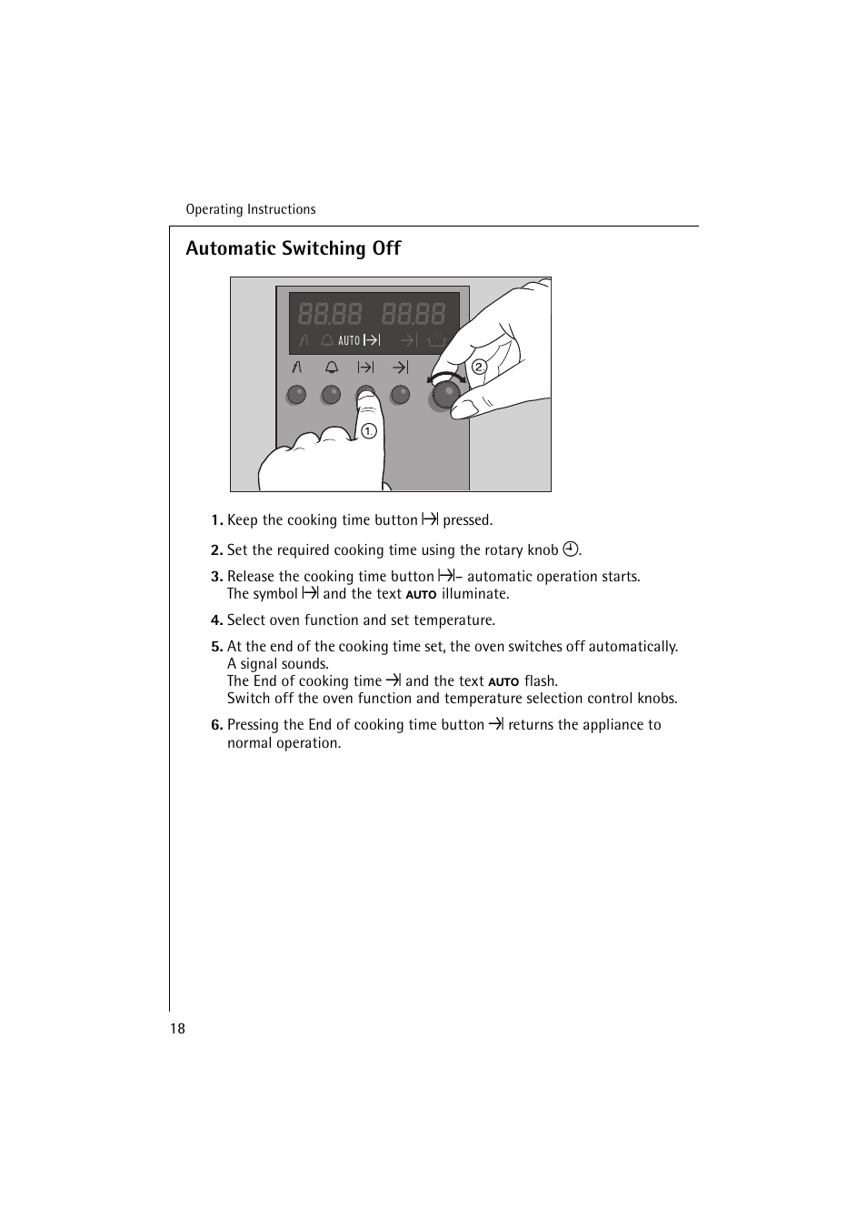 Automatic switching off | Electrolux B 6139-m User Manual | Page 18 / 60