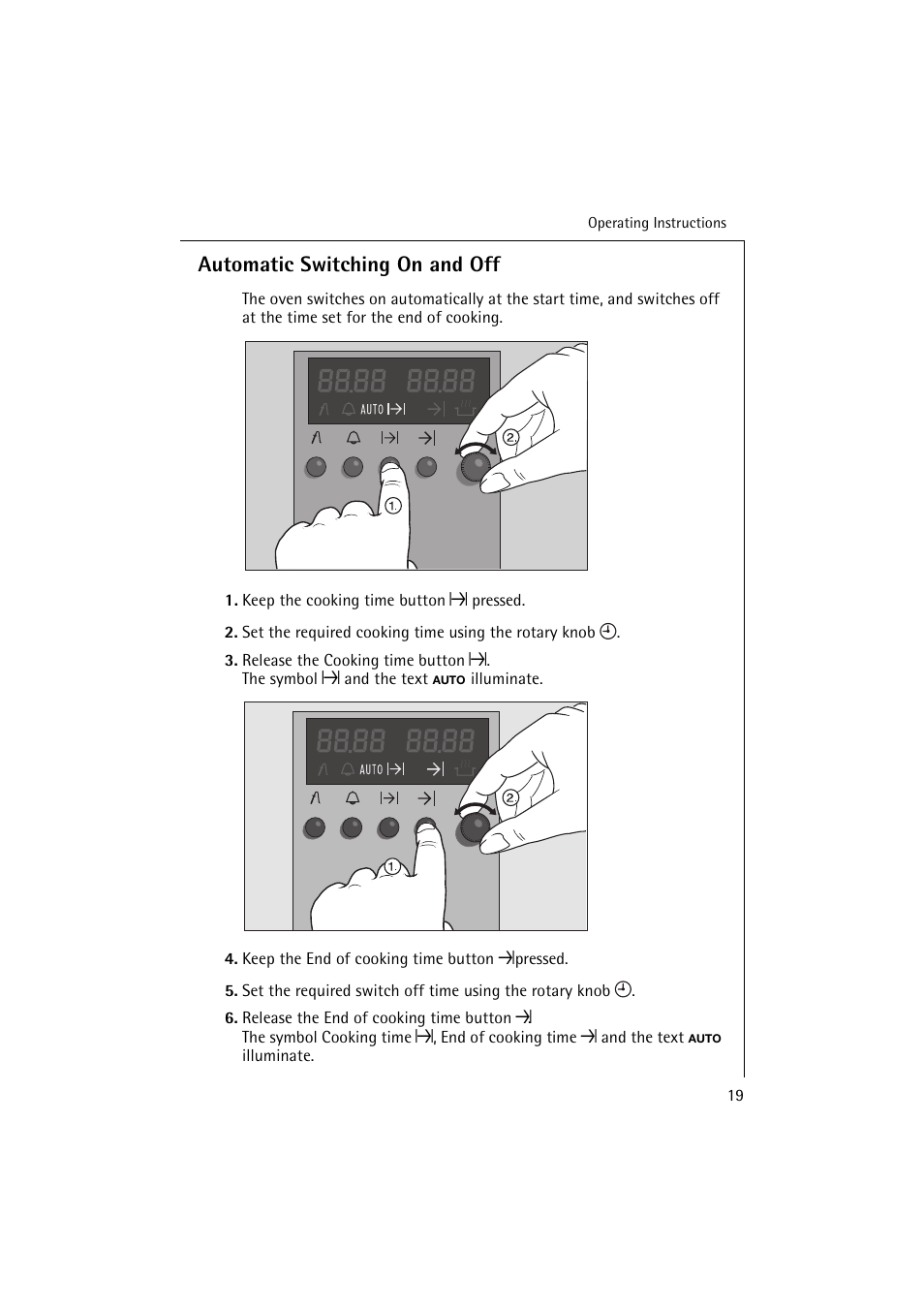 Automatic switching on and off | Electrolux B 6139-m User Manual | Page 19 / 60