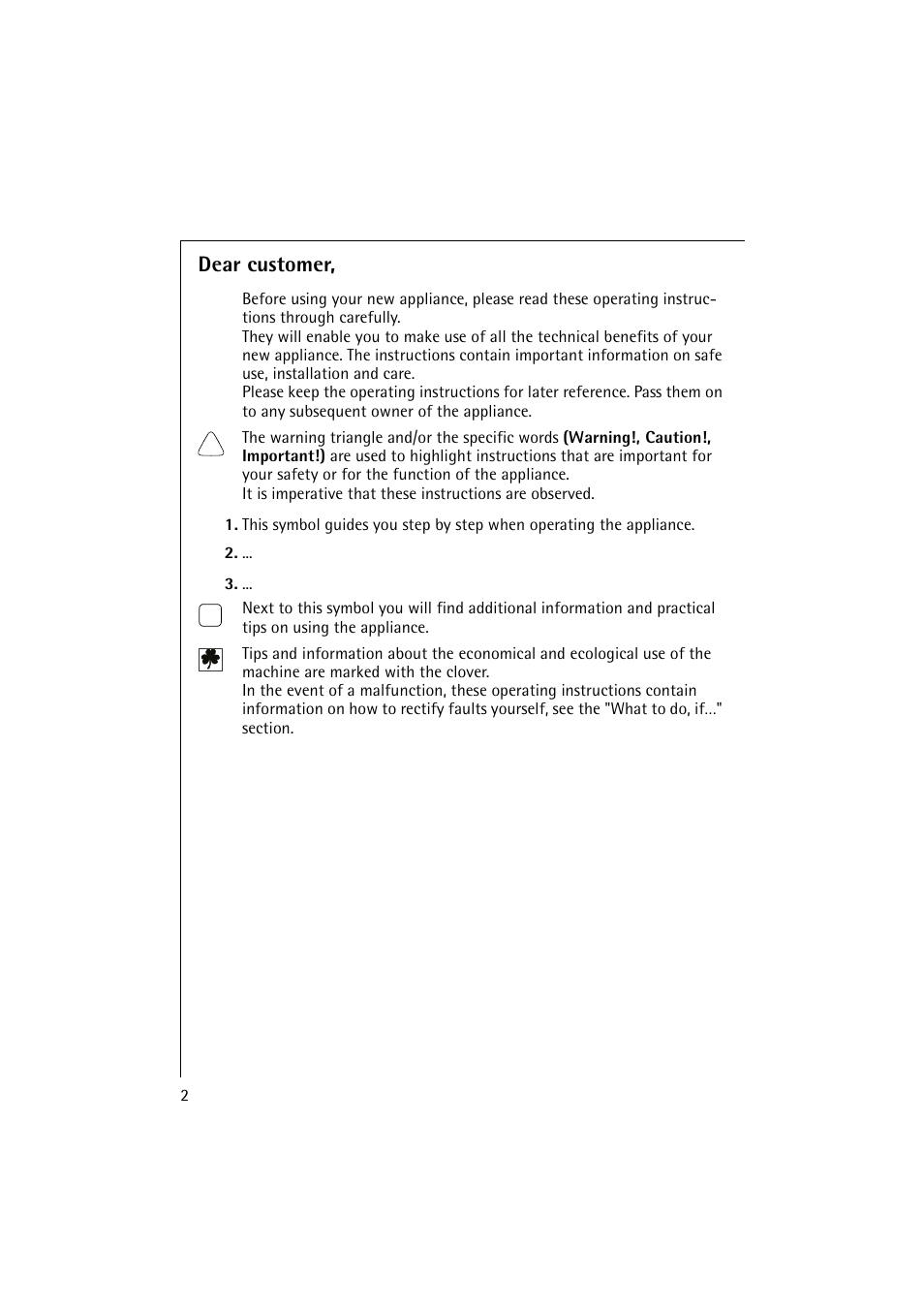 Dear customer | Electrolux B 6139-m User Manual | Page 2 / 60