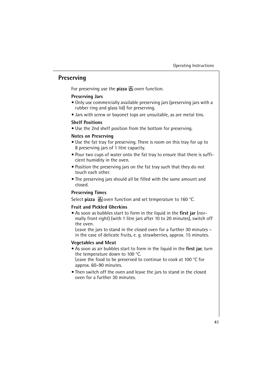 Preserving | Electrolux B 6139-m User Manual | Page 41 / 60
