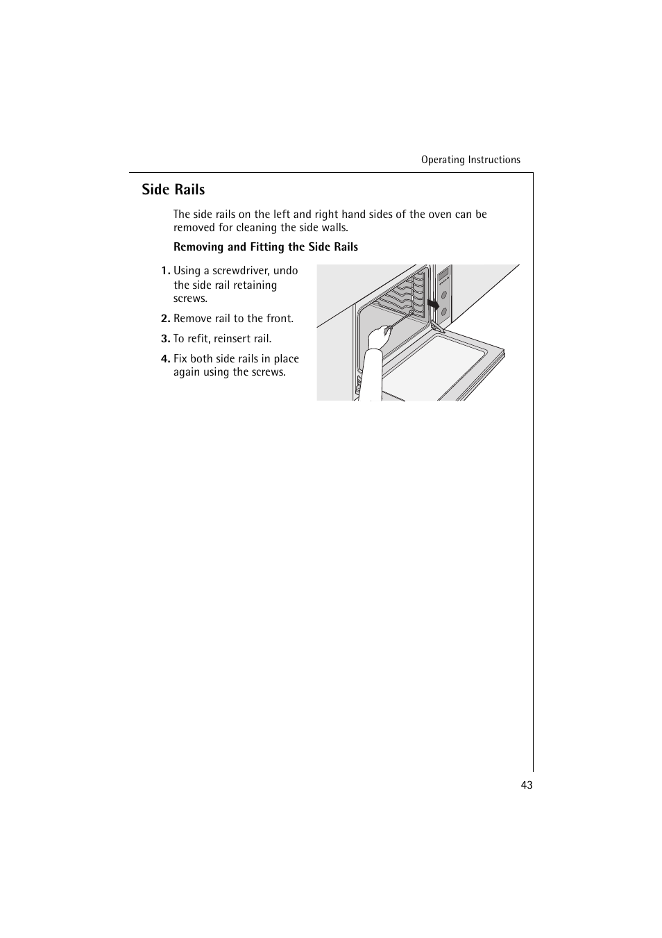 Side rails | Electrolux B 6139-m User Manual | Page 43 / 60