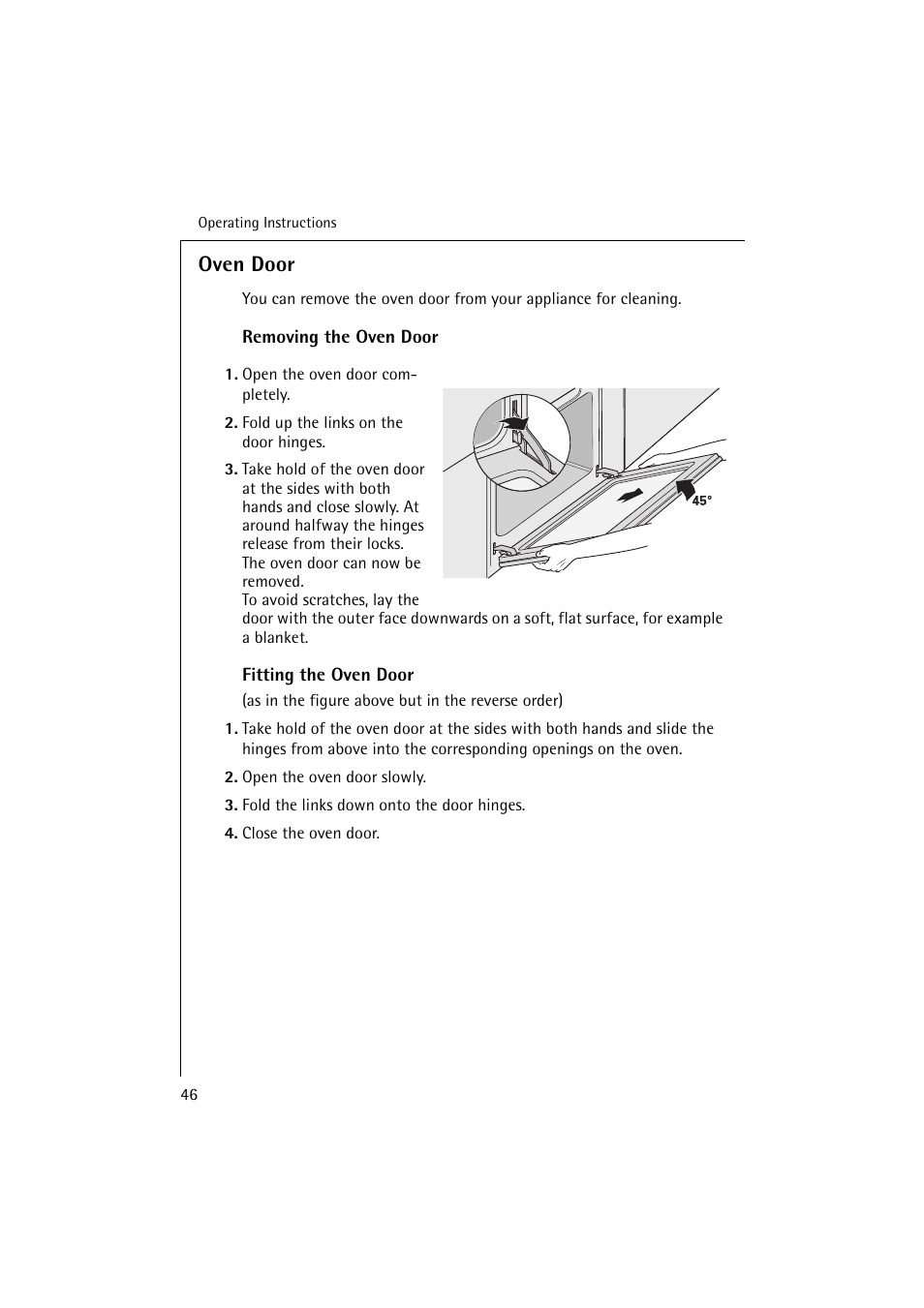 Oven door | Electrolux B 6139-m User Manual | Page 46 / 60