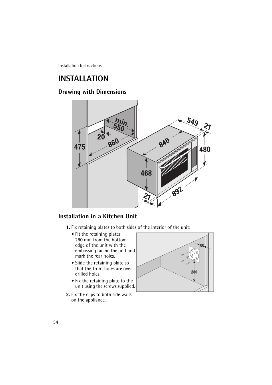 Installation | Electrolux B 6139-m User Manual | Page 54 / 60