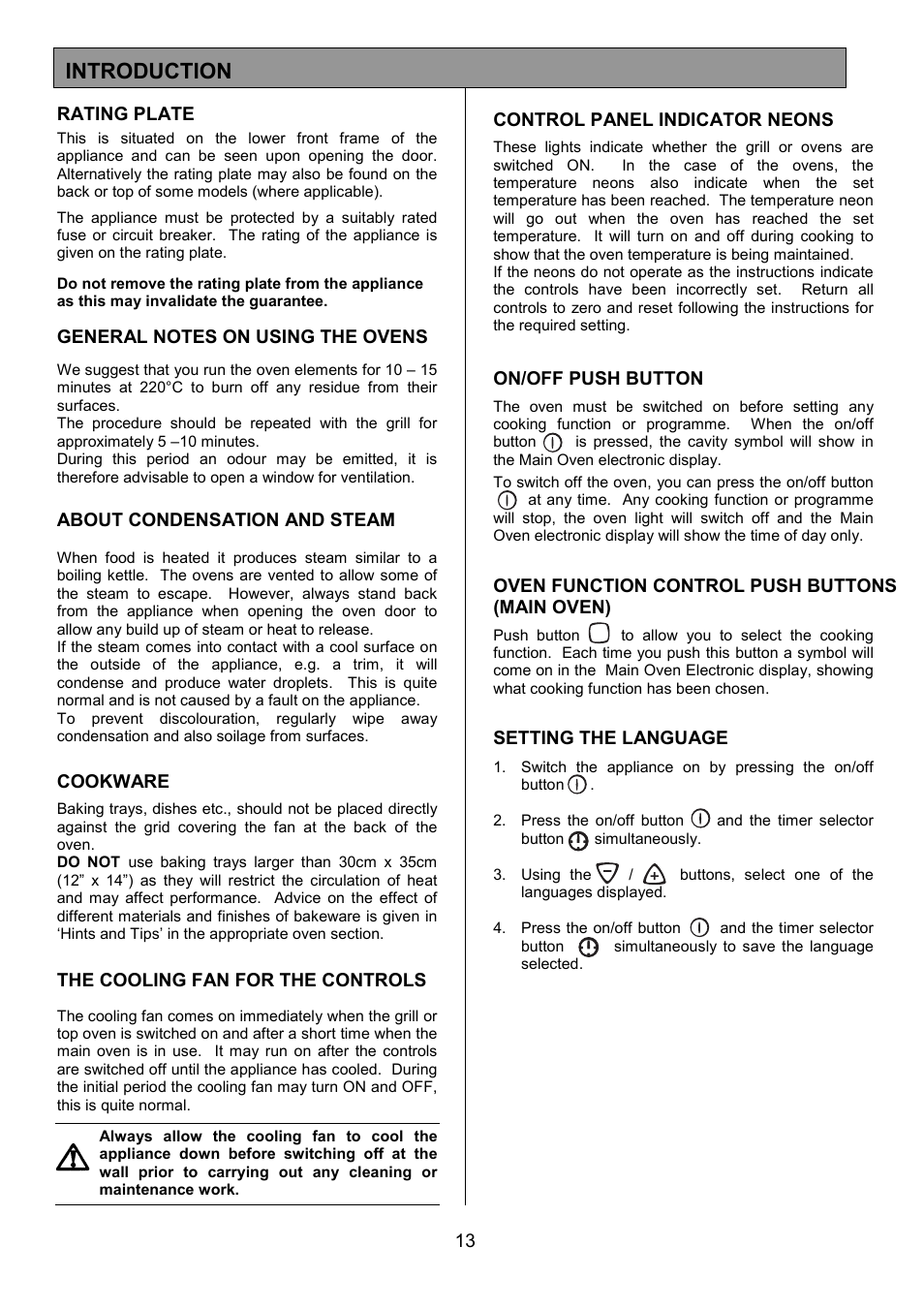 Introduction | Electrolux EOD6390 User Manual | Page 13 / 52