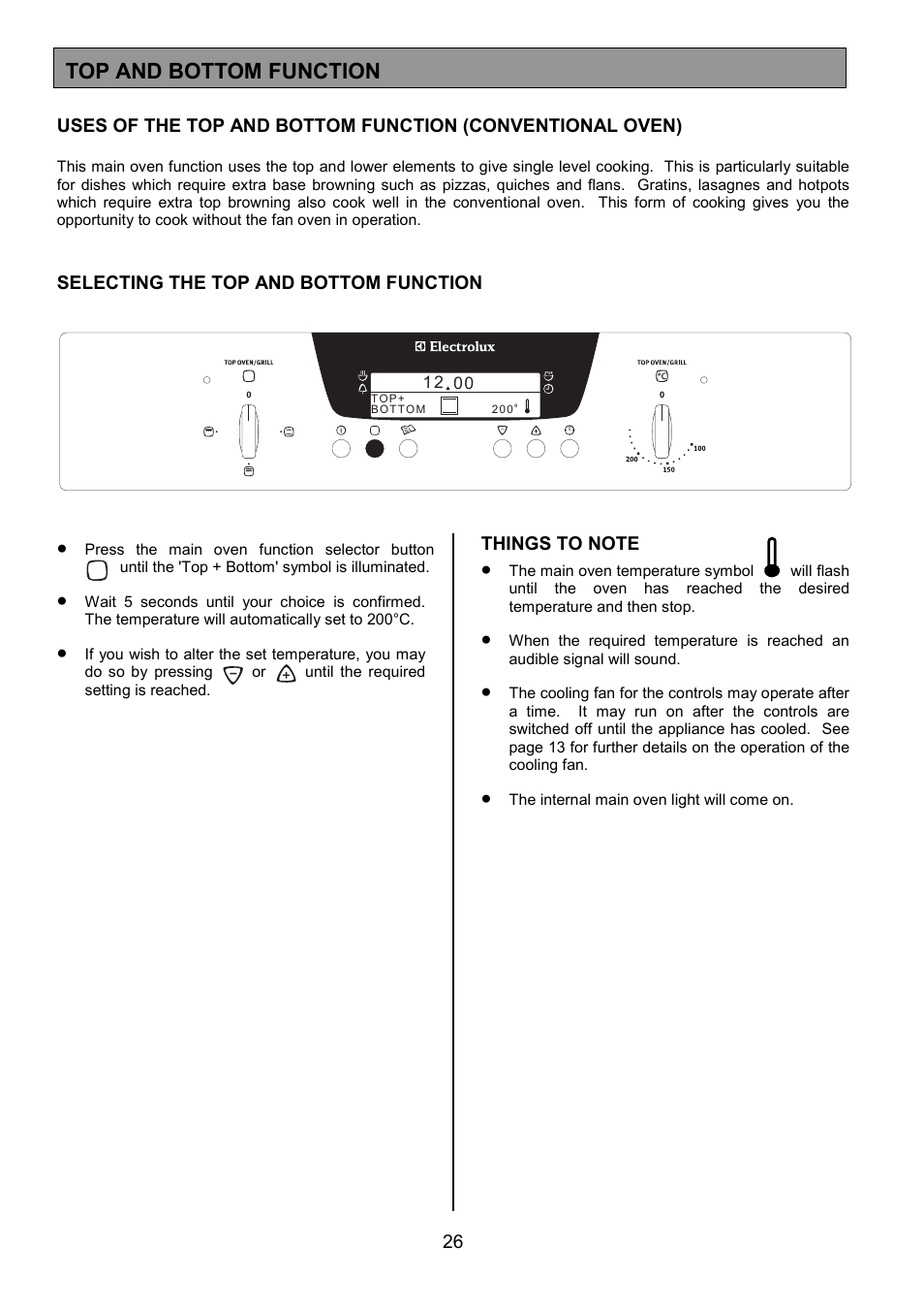Top and bottom function | Electrolux EOD6390 User Manual | Page 26 / 52