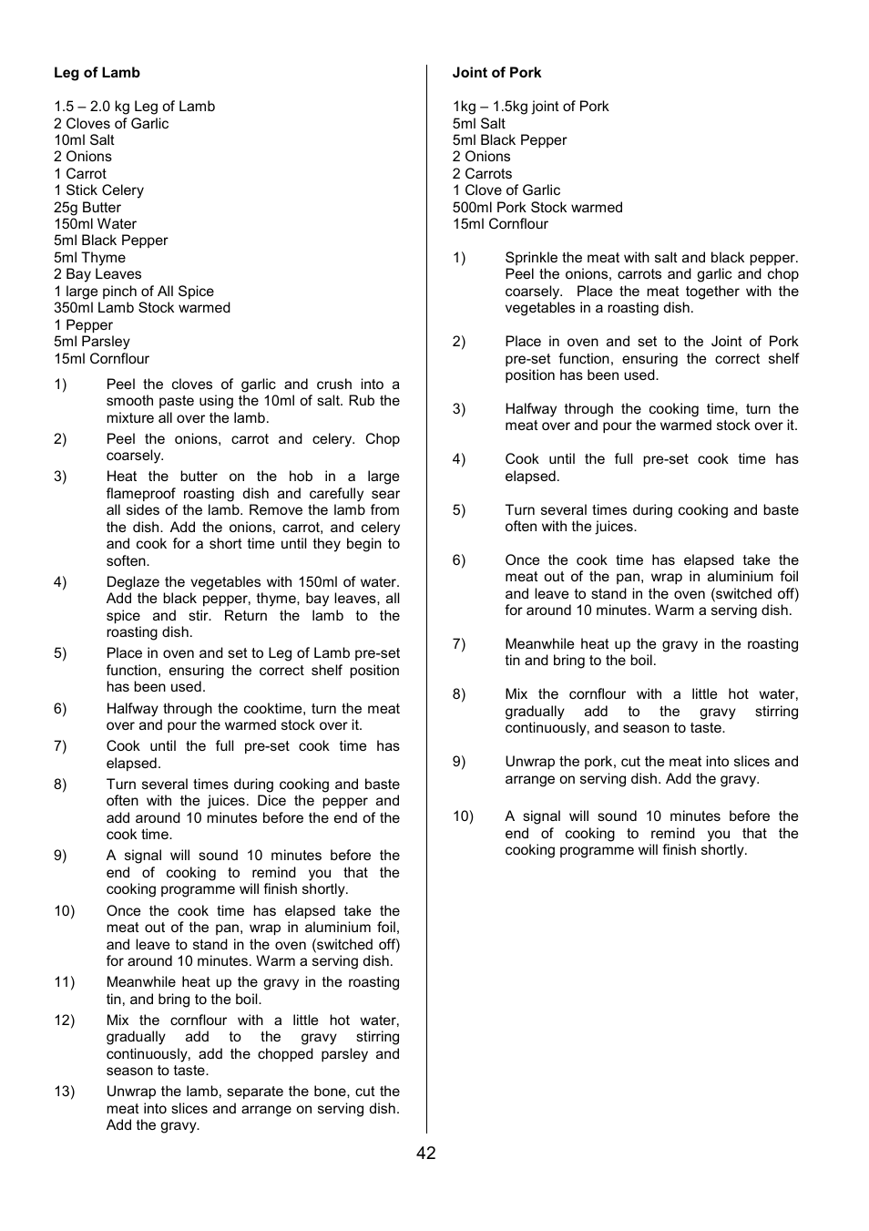 Electrolux EOD6390 User Manual | Page 42 / 52