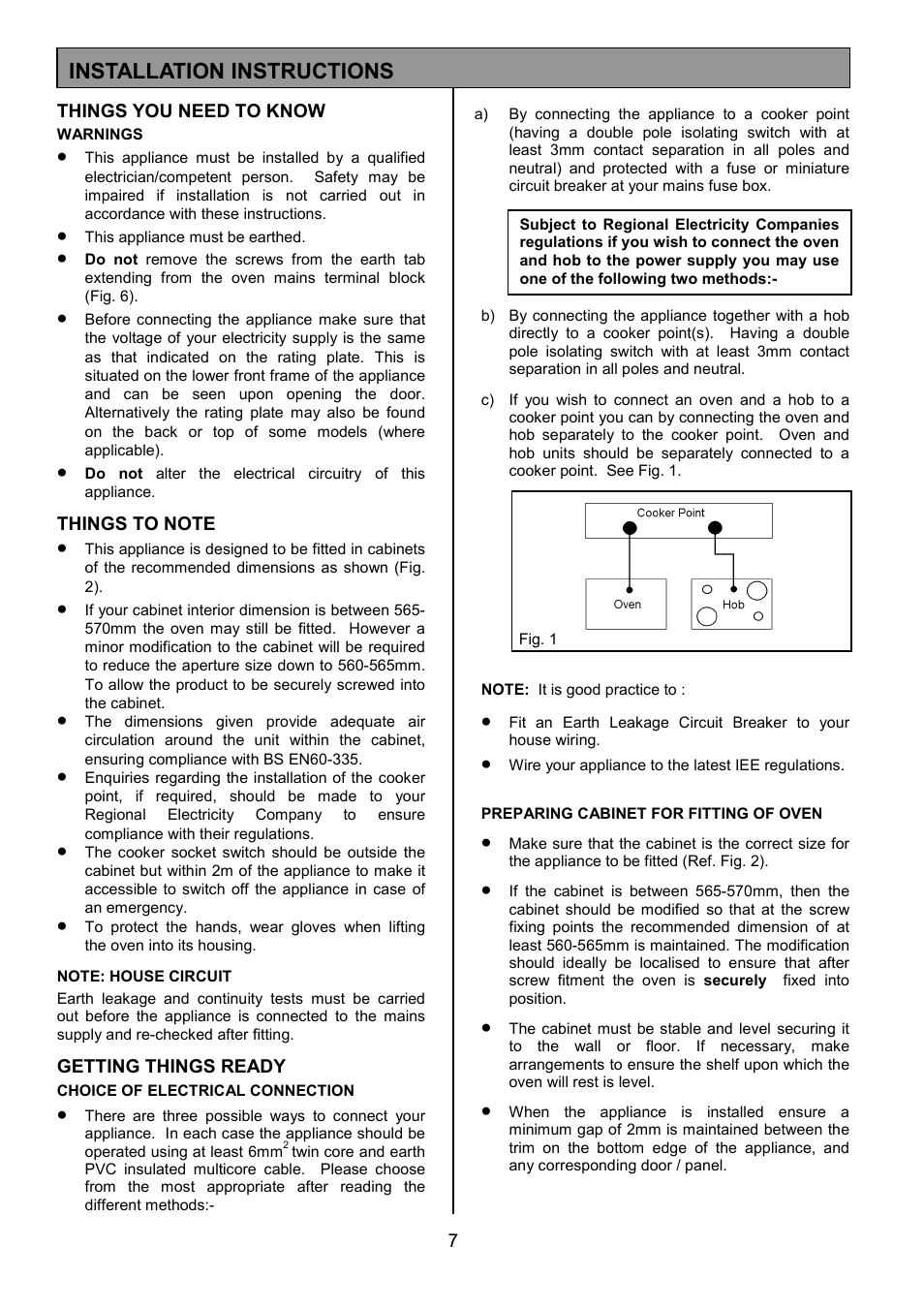 Installation instructions | Electrolux EOD6390 User Manual | Page 7 / 52
