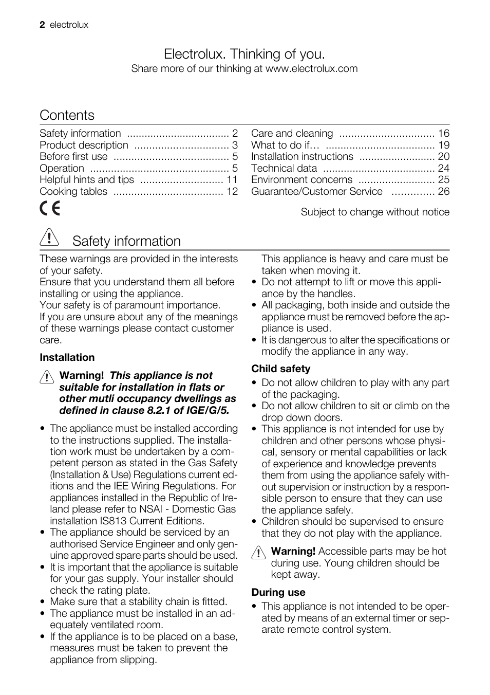 Electrolux EIKG5547 User Manual | Page 2 / 28