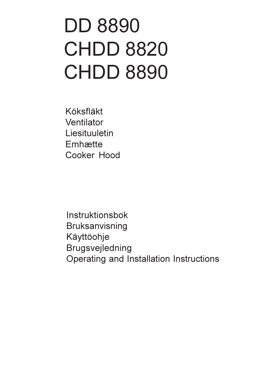 Electrolux CHDD 8820 User Manual | 16 pages