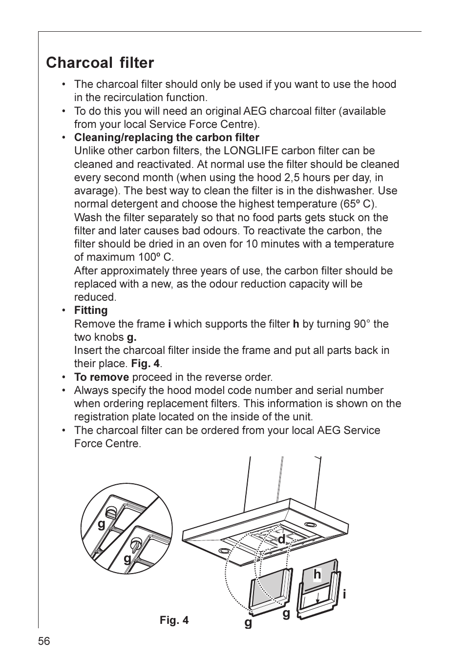 Charcoal filter | Electrolux CHDD 8820 User Manual | Page 8 / 16