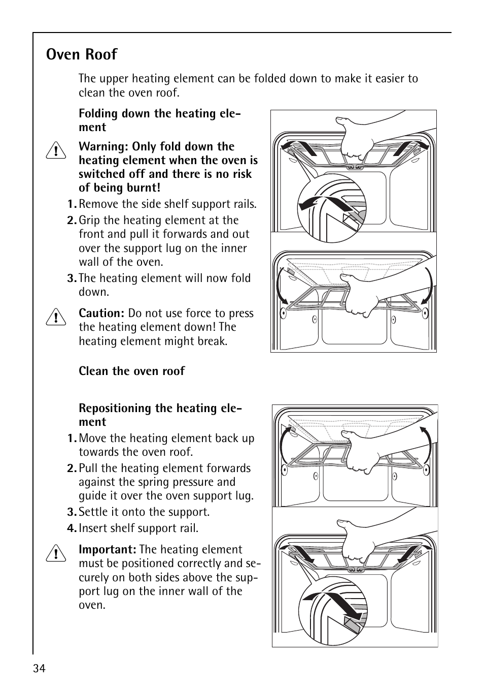 Oven roof | Electrolux B1180-4 User Manual | Page 34 / 52