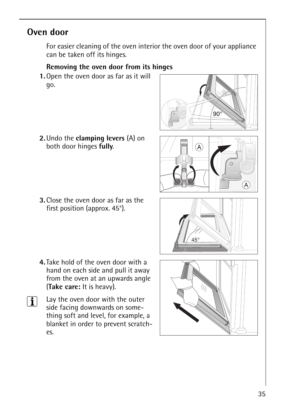 Oven door | Electrolux B1180-4 User Manual | Page 35 / 52
