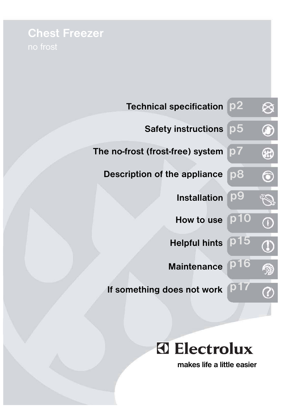 Chest freezer | Electrolux 820 41 77 06 User Manual | Page 3 / 20