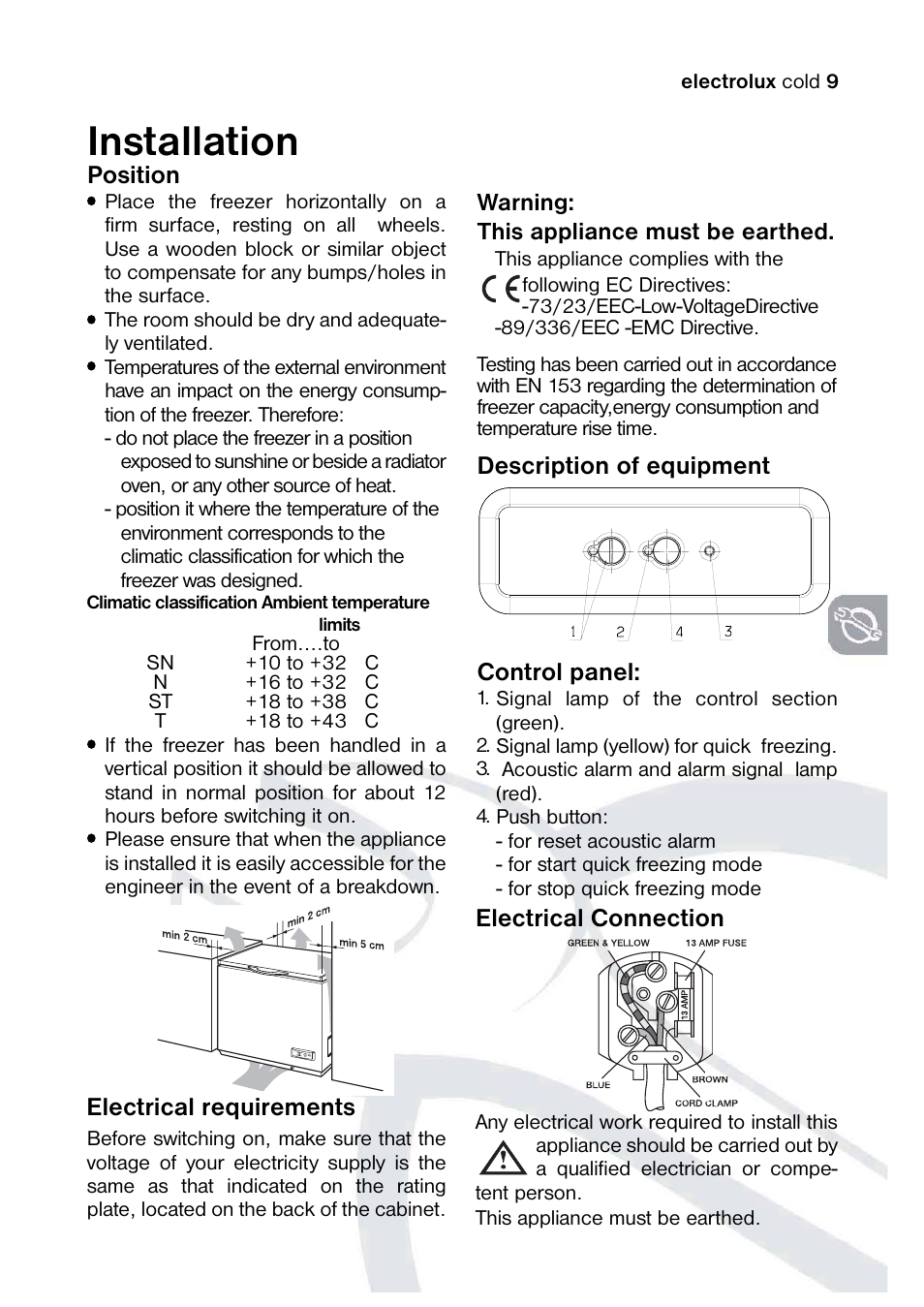 Installation | Electrolux 820 41 77 06 User Manual | Page 9 / 20