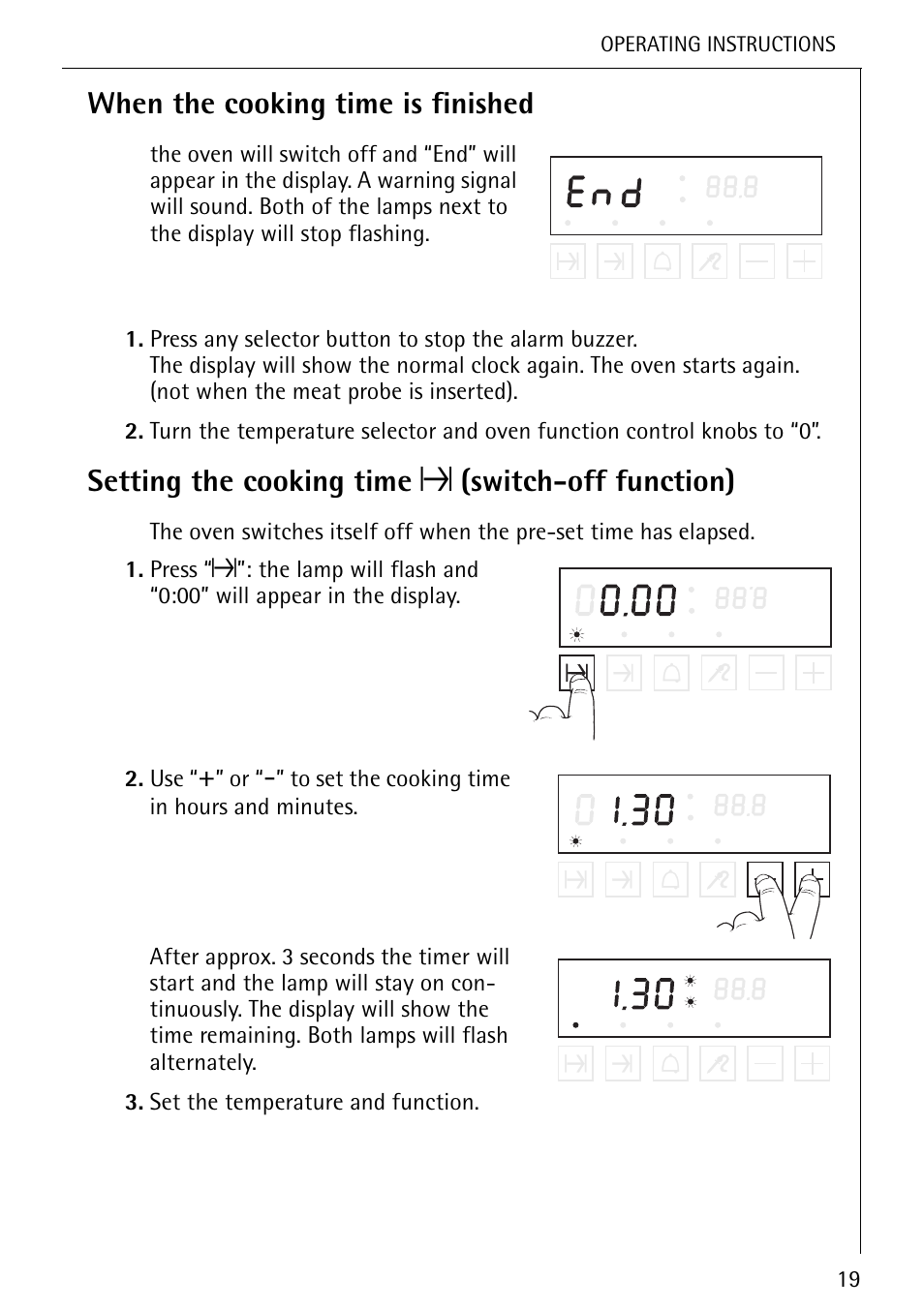 When the cooking time is finished, Setting the cooking time 7 (switch-off function) | Electrolux U25493 B 8139-4-m User Manual | Page 19 / 64