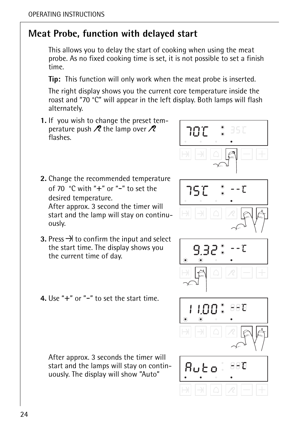 Meat probe, function with delayed start | Electrolux U25493 B 8139-4-m User Manual | Page 24 / 64
