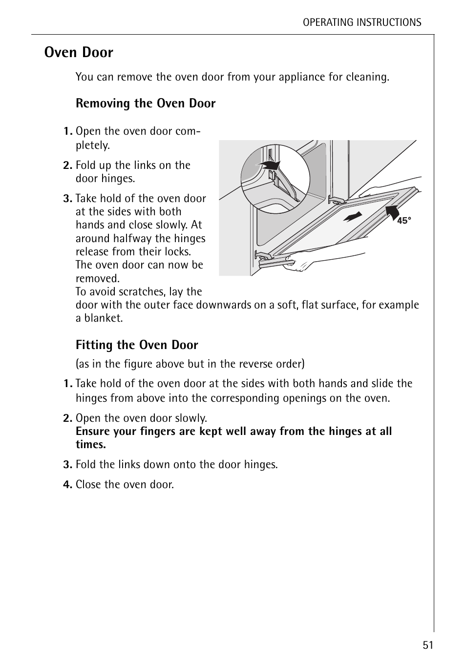 Oven door | Electrolux U25493 B 8139-4-m User Manual | Page 51 / 64