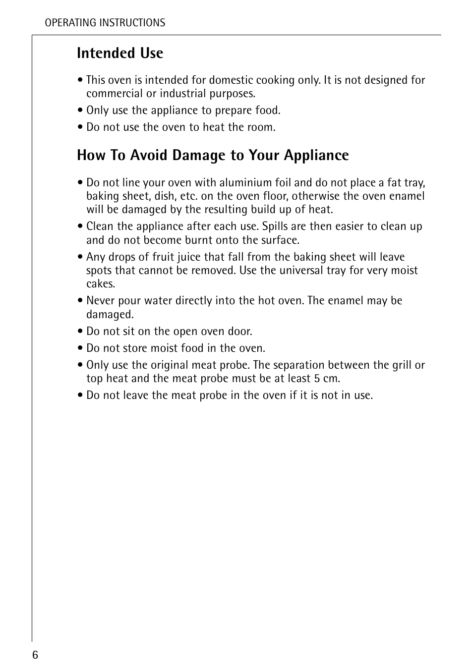 Intended use, How to avoid damage to your appliance | Electrolux U25493 B 8139-4-m User Manual | Page 6 / 64