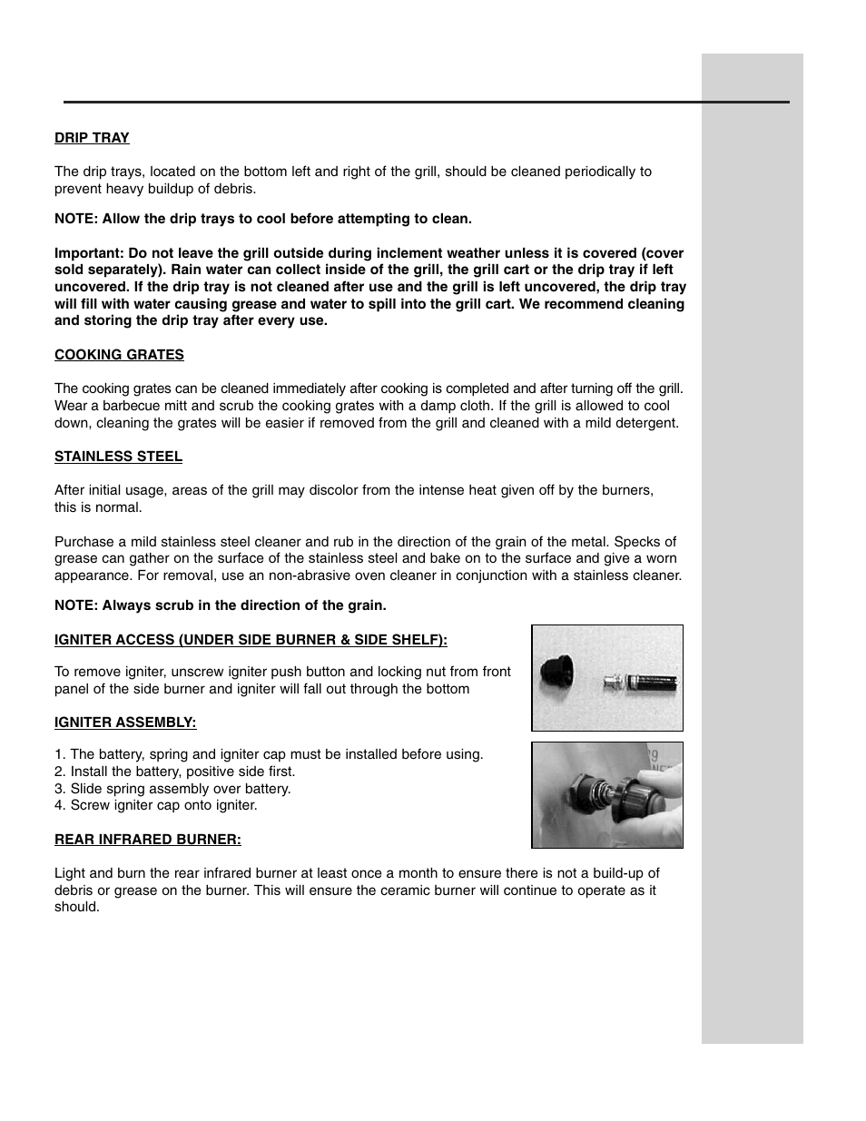 Care and maintenance | Electrolux 51" Stainless Steel Gas Grill User Manual | Page 16 / 19