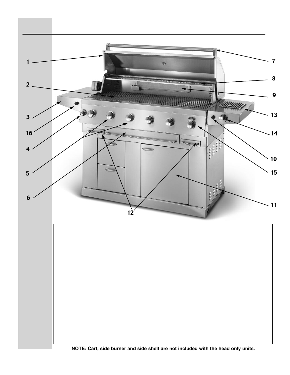 Grill features: e51 | Electrolux 51" Stainless Steel Gas Grill User Manual | Page 4 / 19