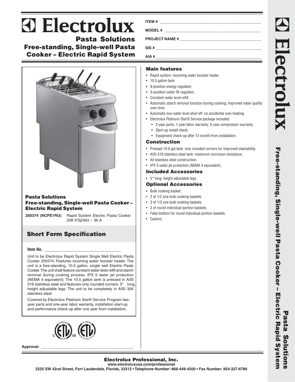 Electrolux NCPE1RU User Manual | 2 pages