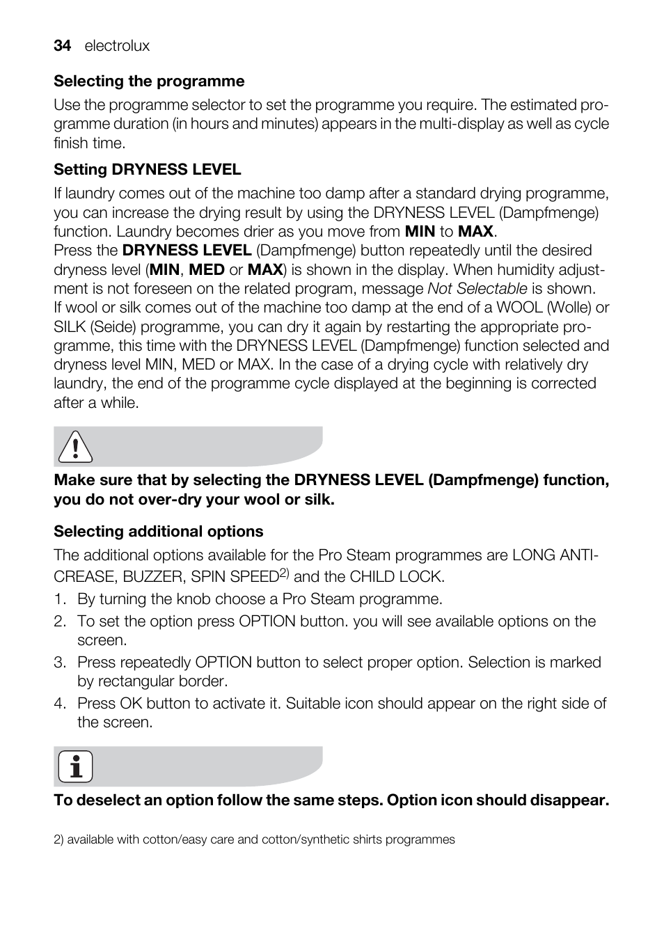 Electrolux TK SL5 E User Manual | Page 34 / 64